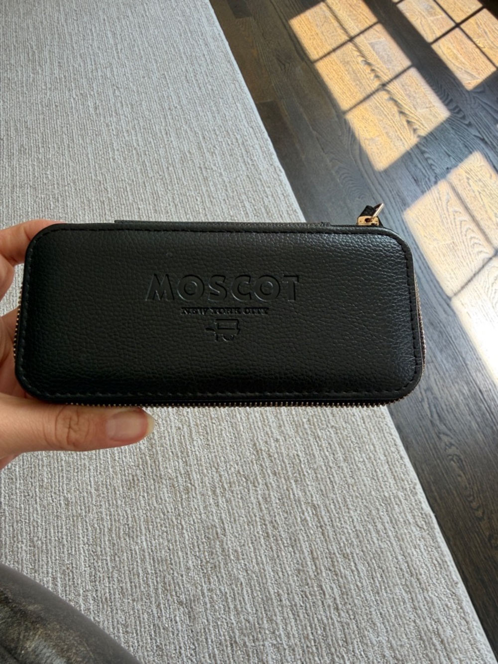 MOSCOT Black Zip Leather Eyewear Case
